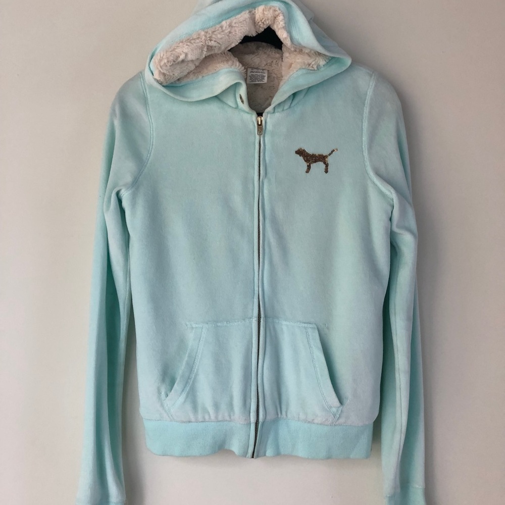 Victoria's Secret Pink sequence fur lined hoodie.